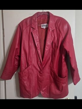 Vintage CHIA Red Leather Jacket